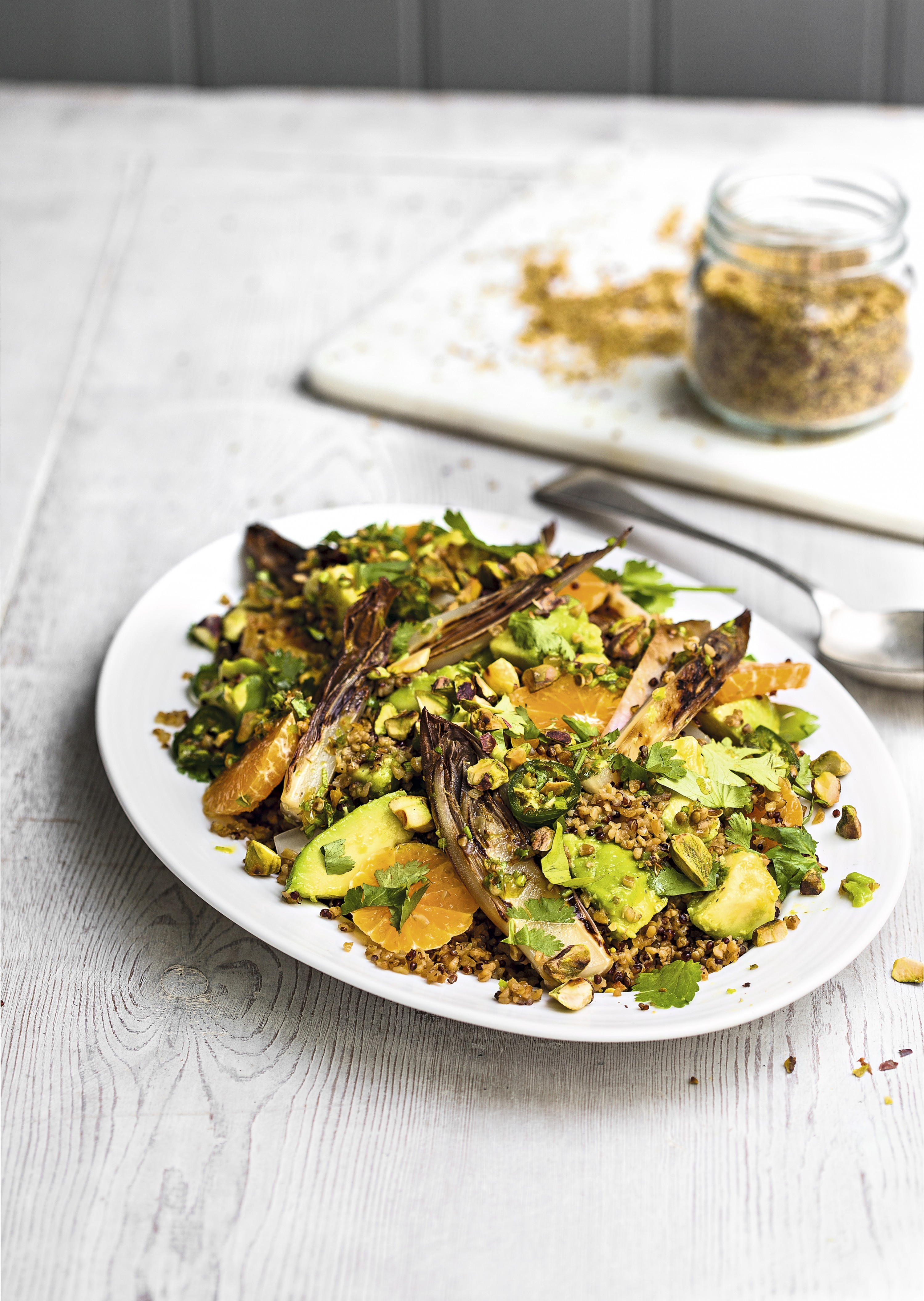 Freekeh, quinoa & clementine salad