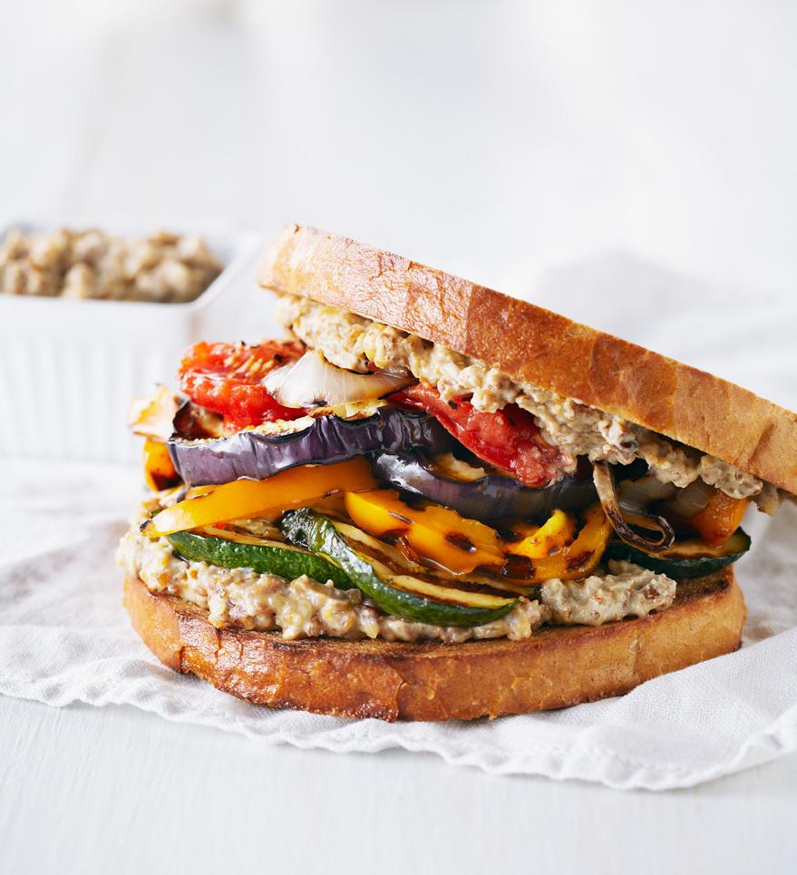 Rainbow Veggie Toastie with Walnut Aioli