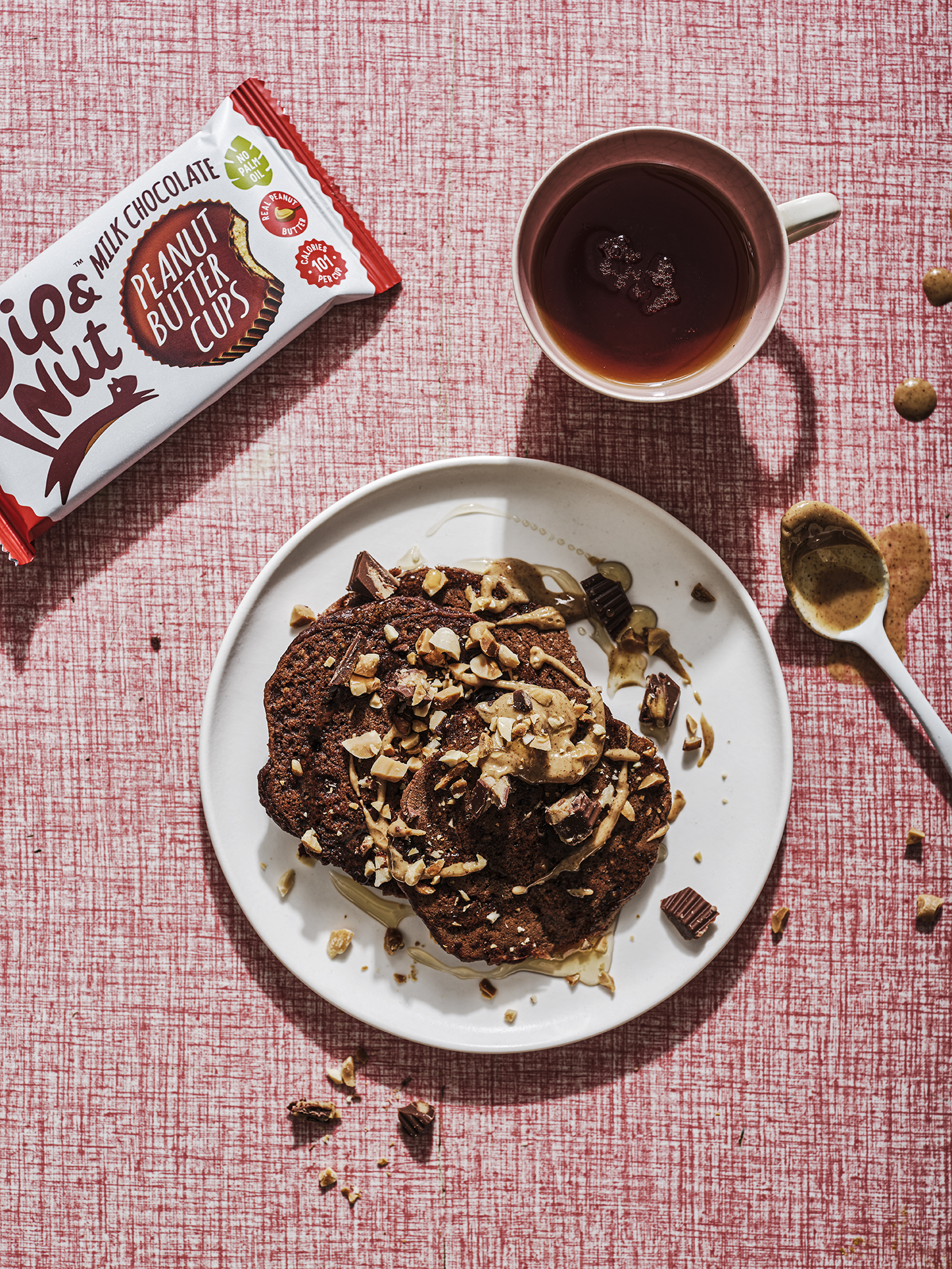 Dark Chocolate and Peanut Butter Cup Pancakes