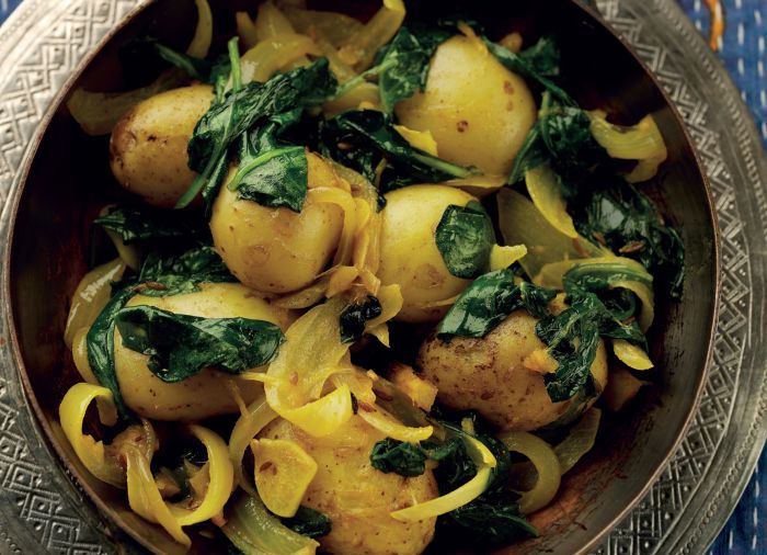 Jersey Royals Sag Aloo Recipe: Veggie