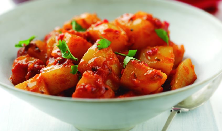 Masala Potatoes with Cumin and Tomatoes