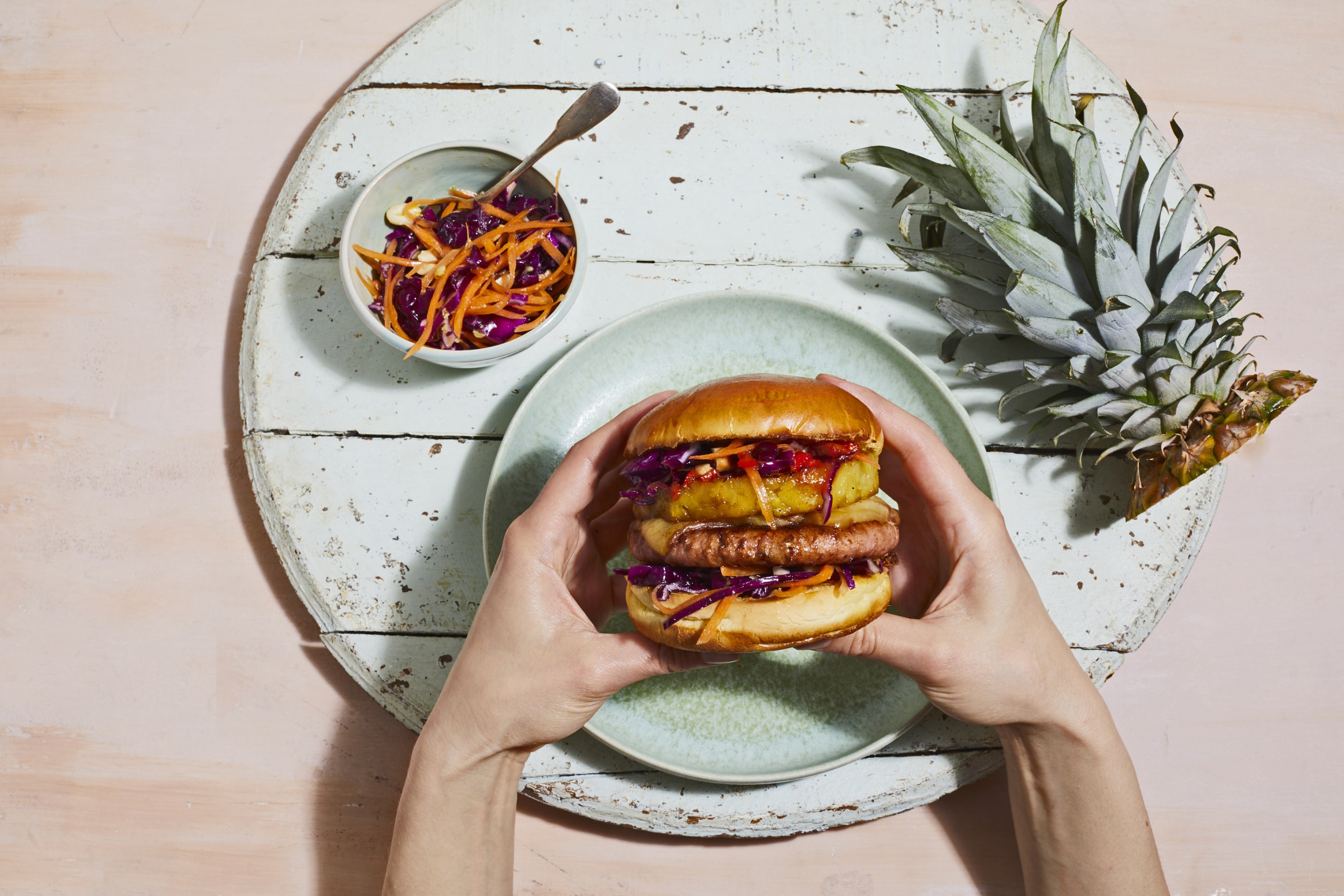 Moving Mountains’ Pineapple Sausage Burger