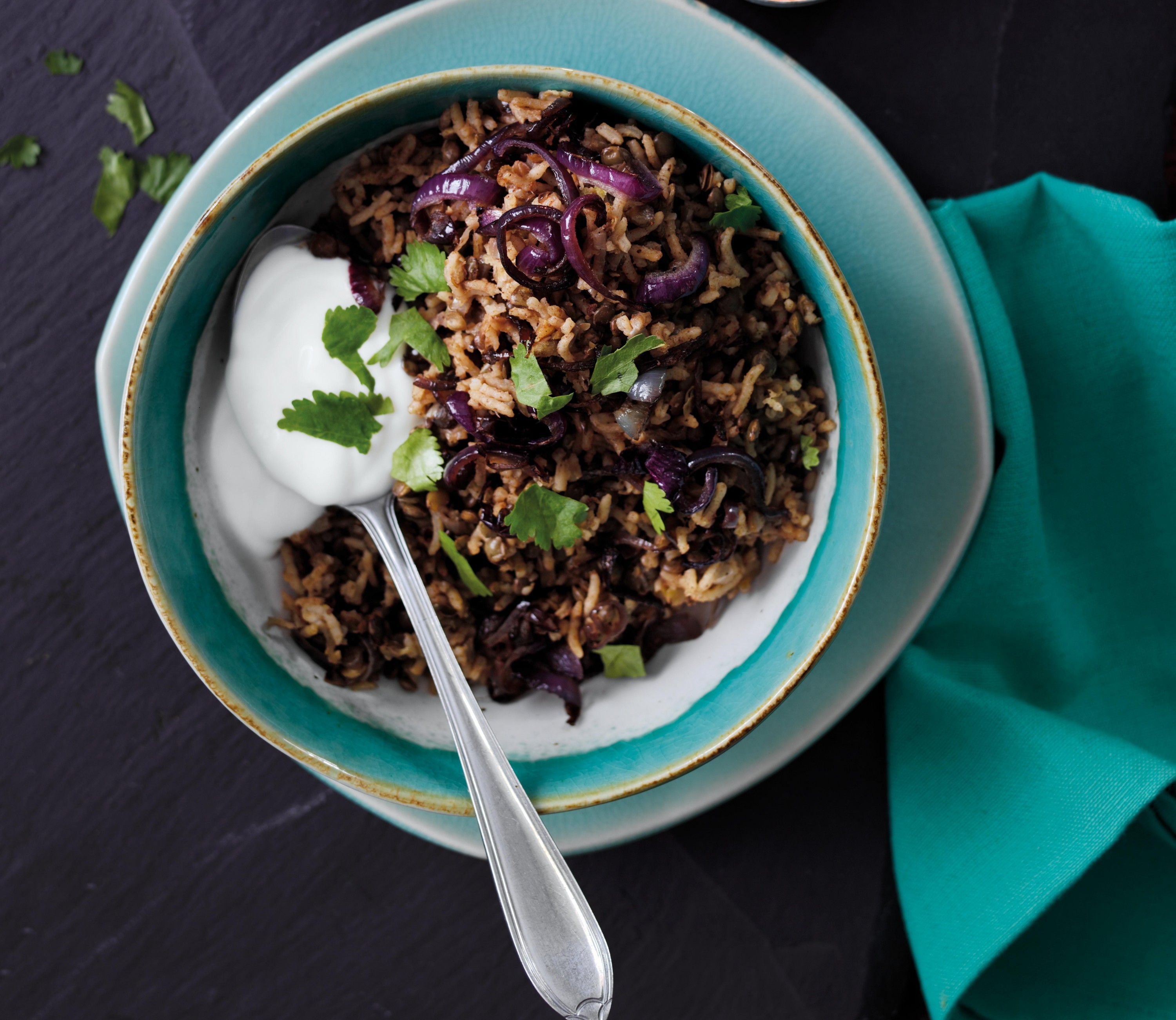Mujadara (Rice with Lentils and Fried Onions)