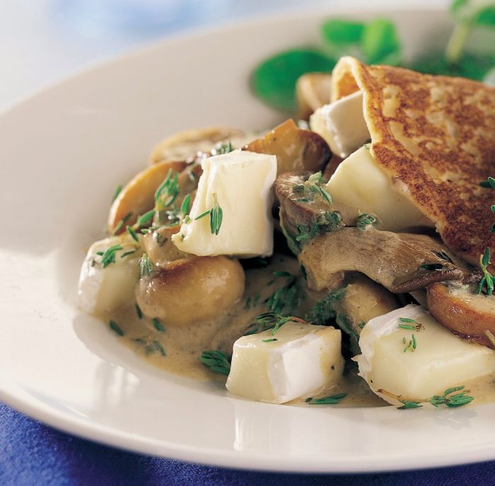 Mushroom and Brie Crêpes
