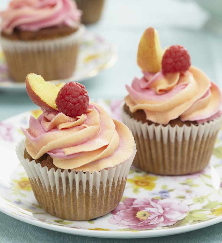 Peach Melba Cupcakes