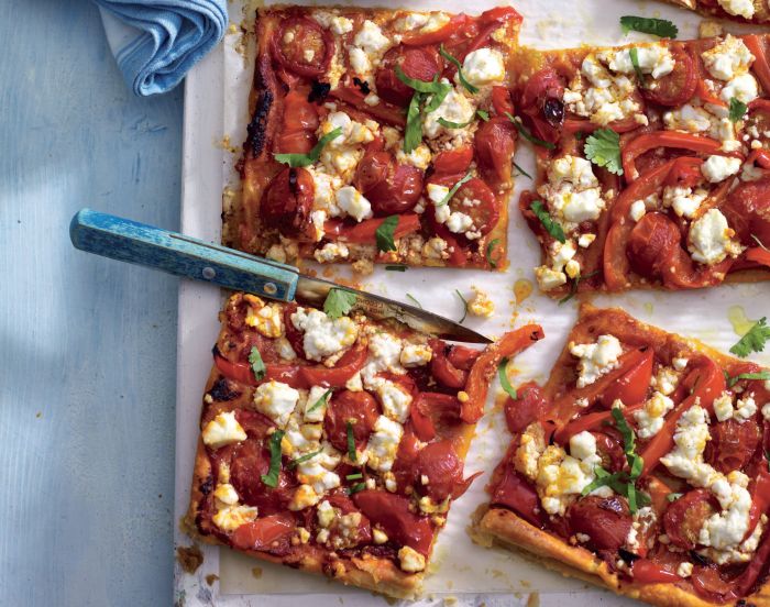 Pepper, Feta and Chutni Tart