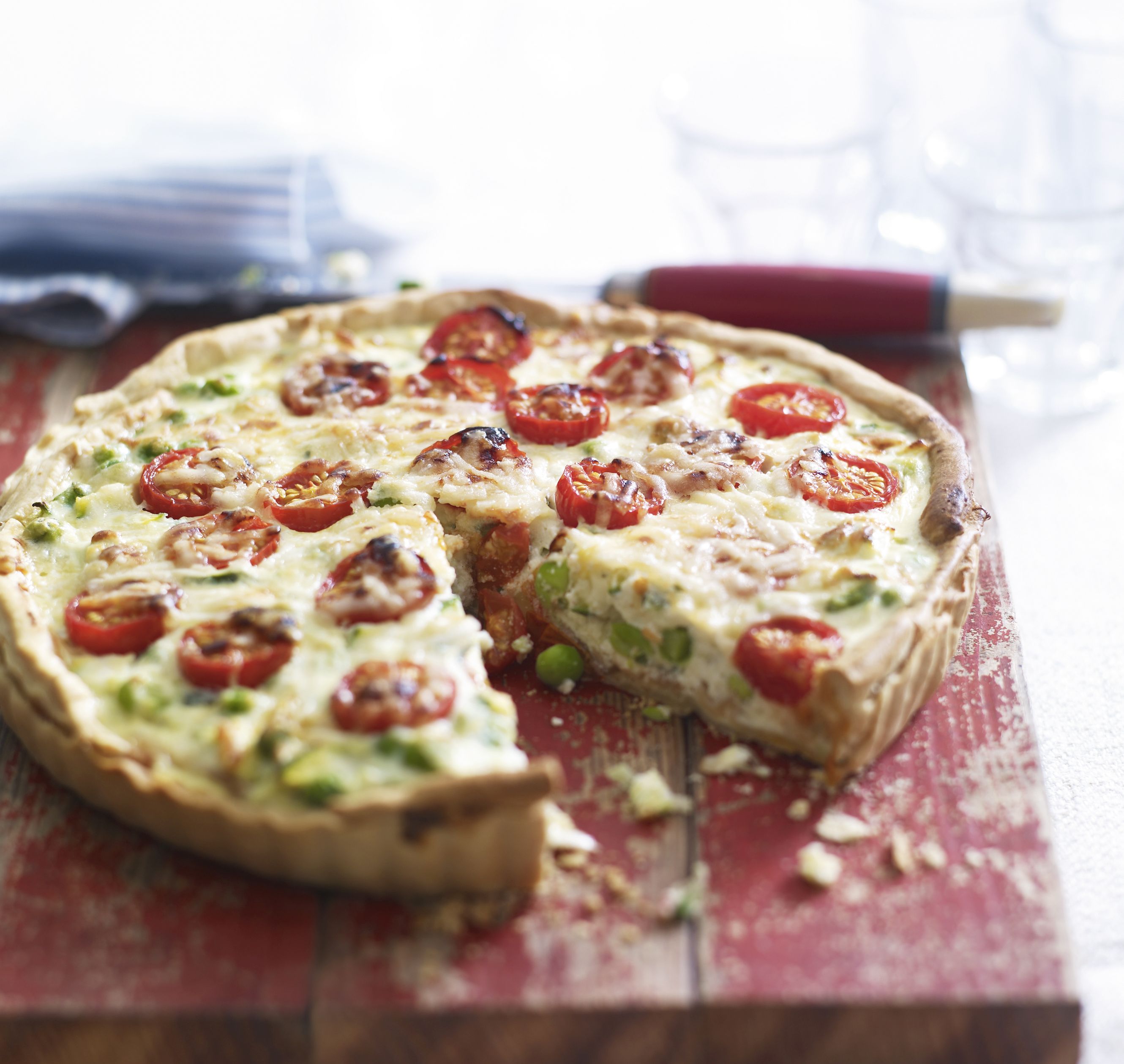 Pea, Tomato and Ricotta Picnic Tart
