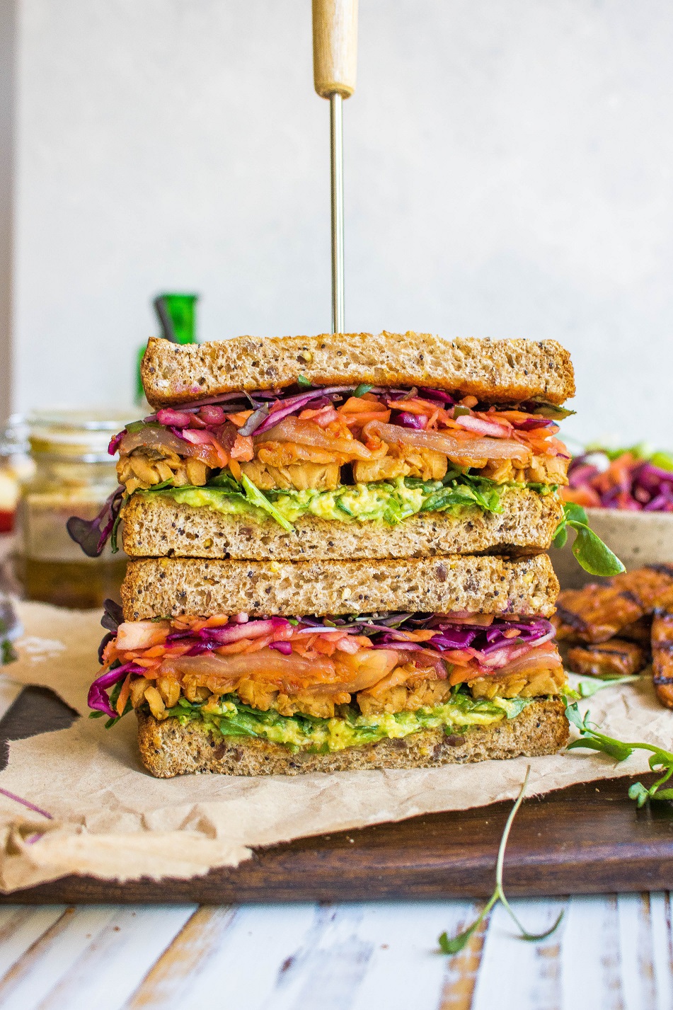 Smoky Tempeh & JAZZ Apple Slaw Sandwich