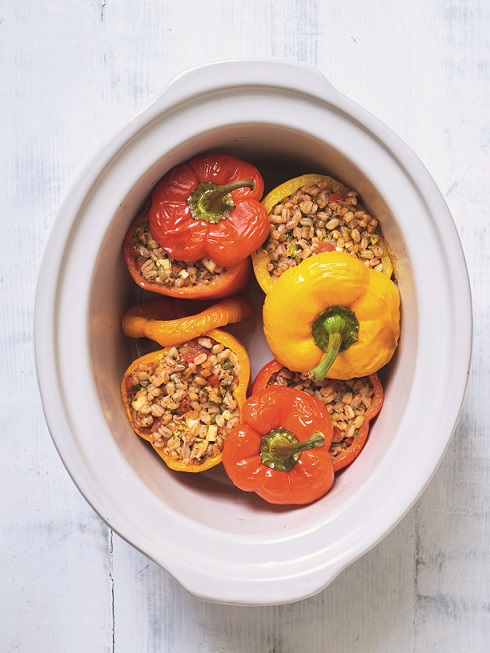 Spelt & Halloumi Stuffed Peppers