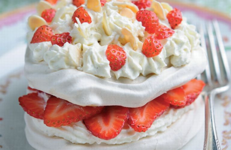 Strawberry Almond Pavlova