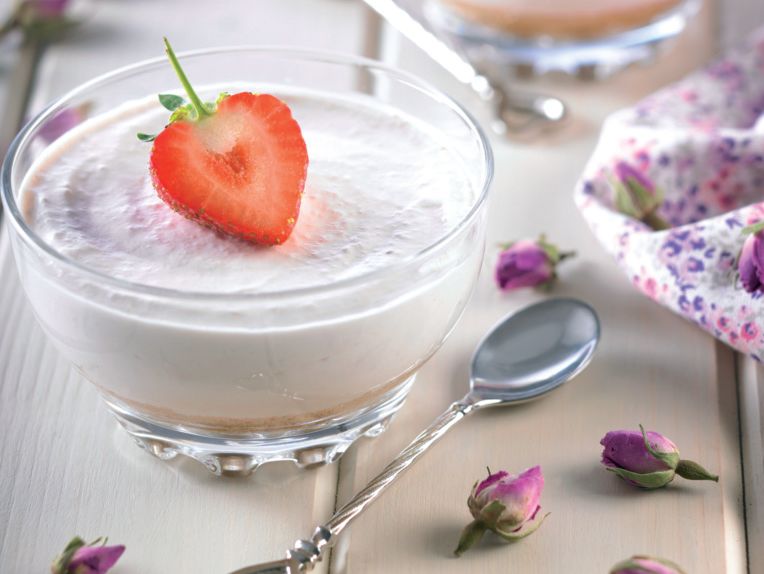 Strawberry and Rose Mousse Cheesecake Pots