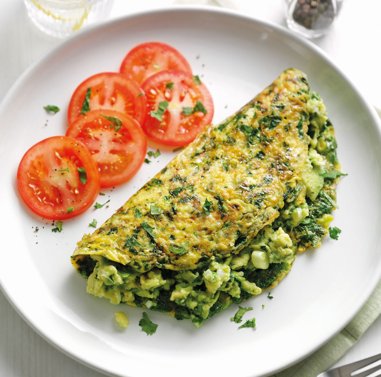 Super Green Omelette Vegetarian Recipe