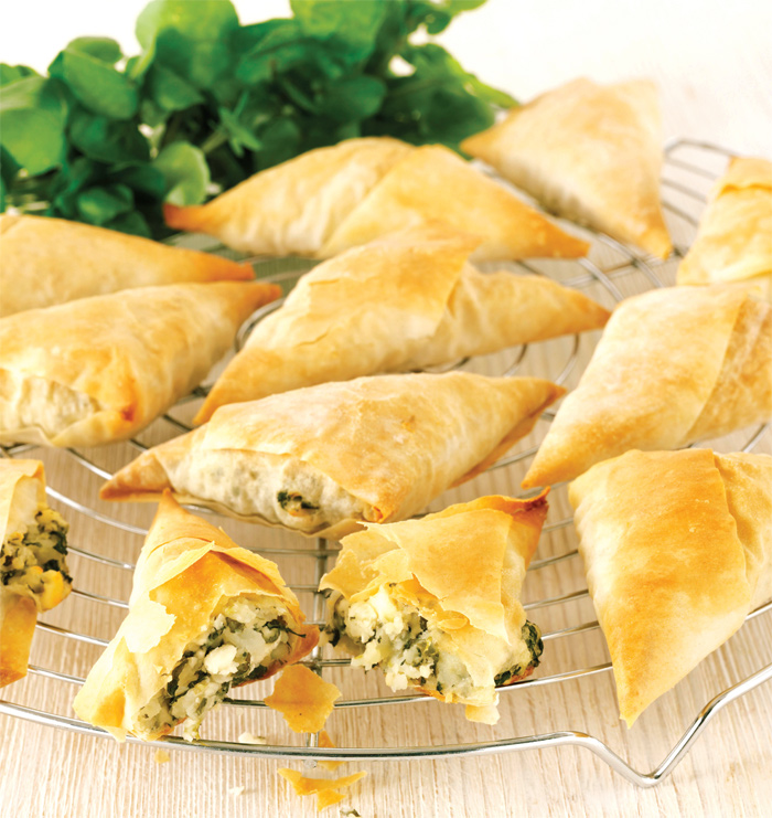 Potato, Feta and Watercress Pastries
