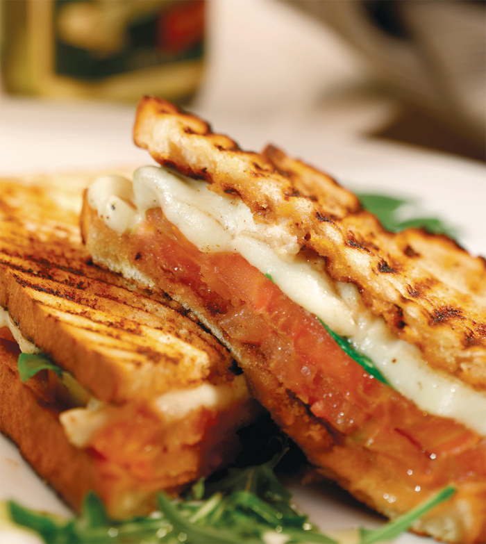 Toasted Mozzarella and Tomato Sandwich