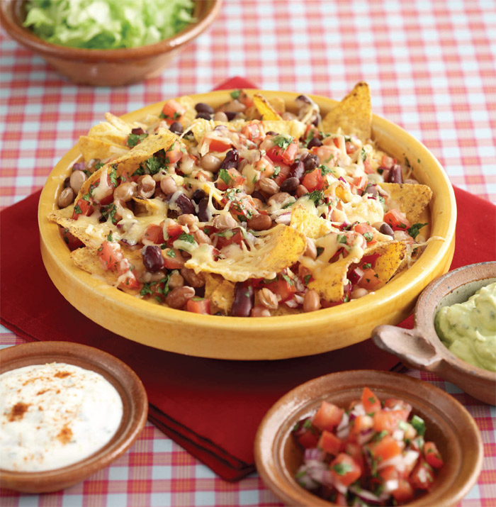 Nachos with Beans, Salsa and Edam
