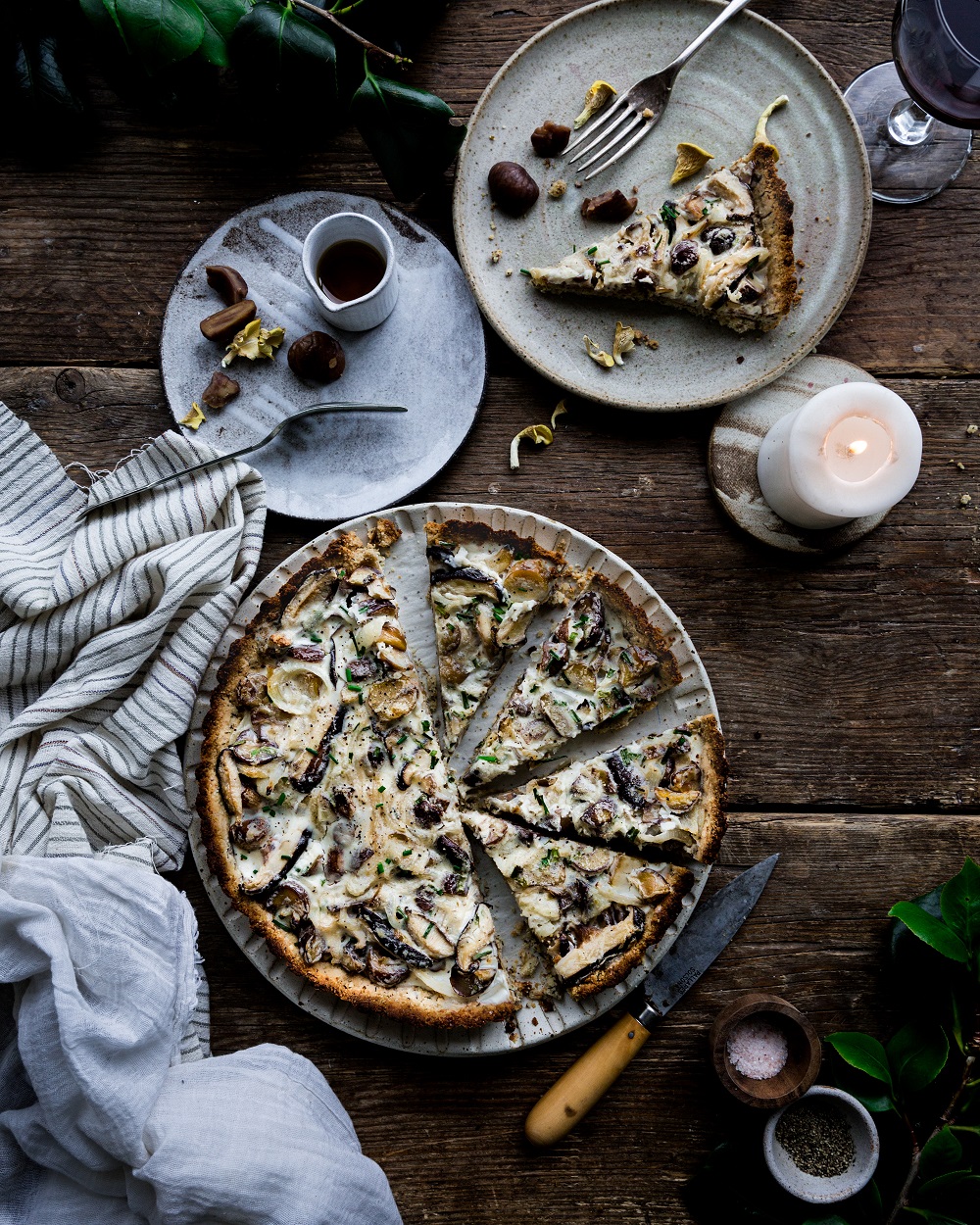 Vegan Chestnut and Mushroom Tart