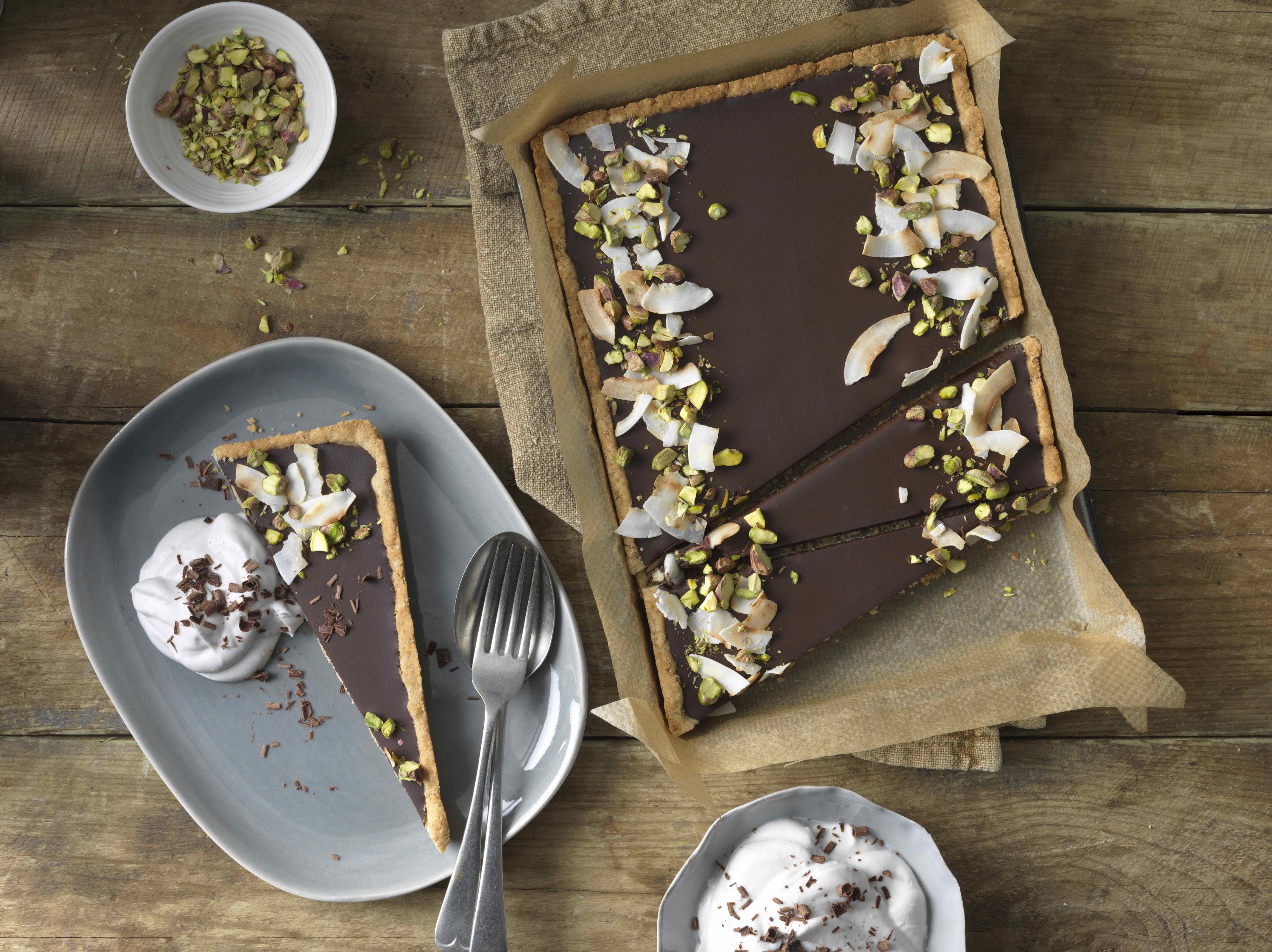 Vegan Dark Chocolate and Coconut Tart