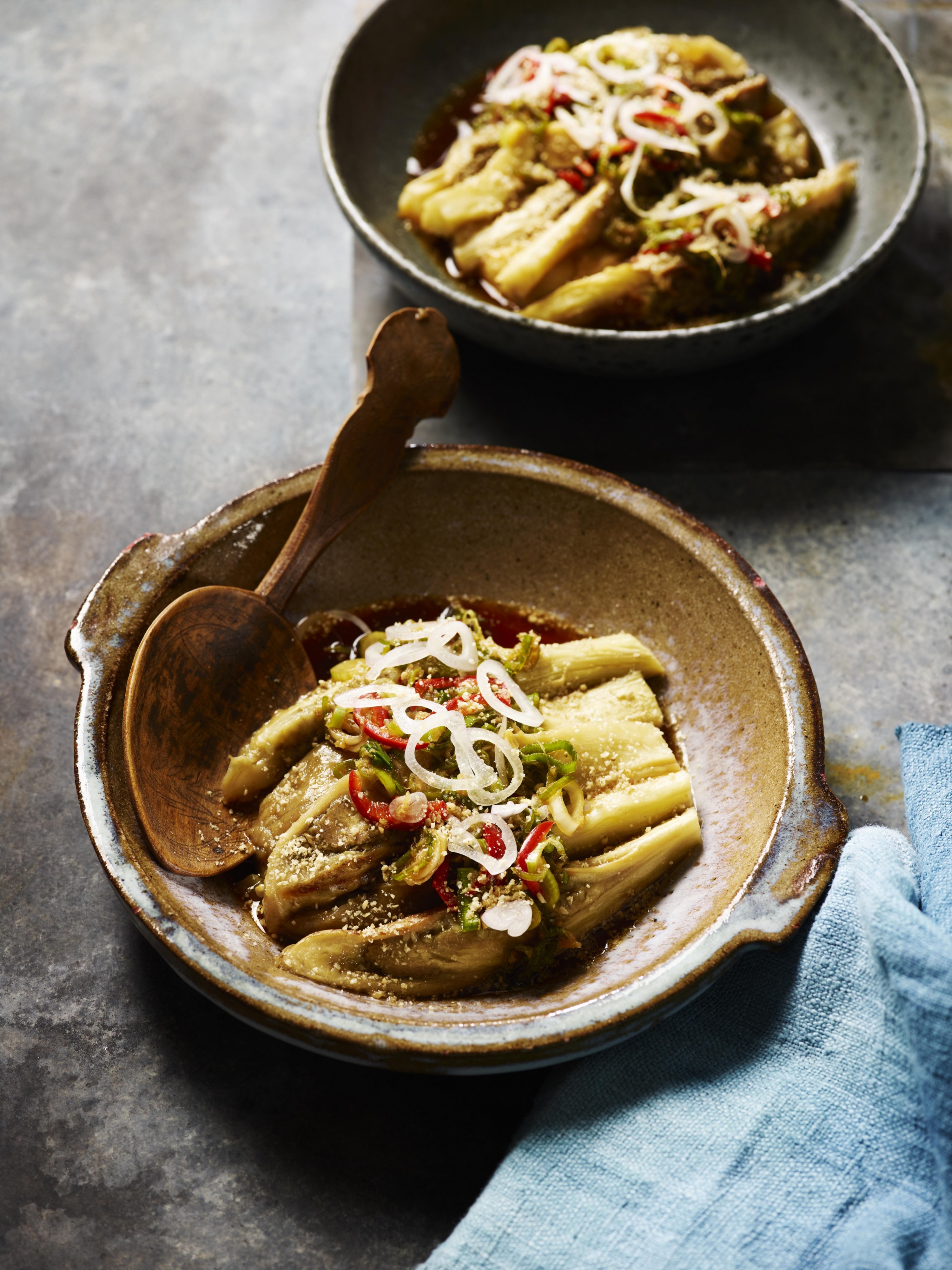 Grilled Aubergine with Yakumi Sauce