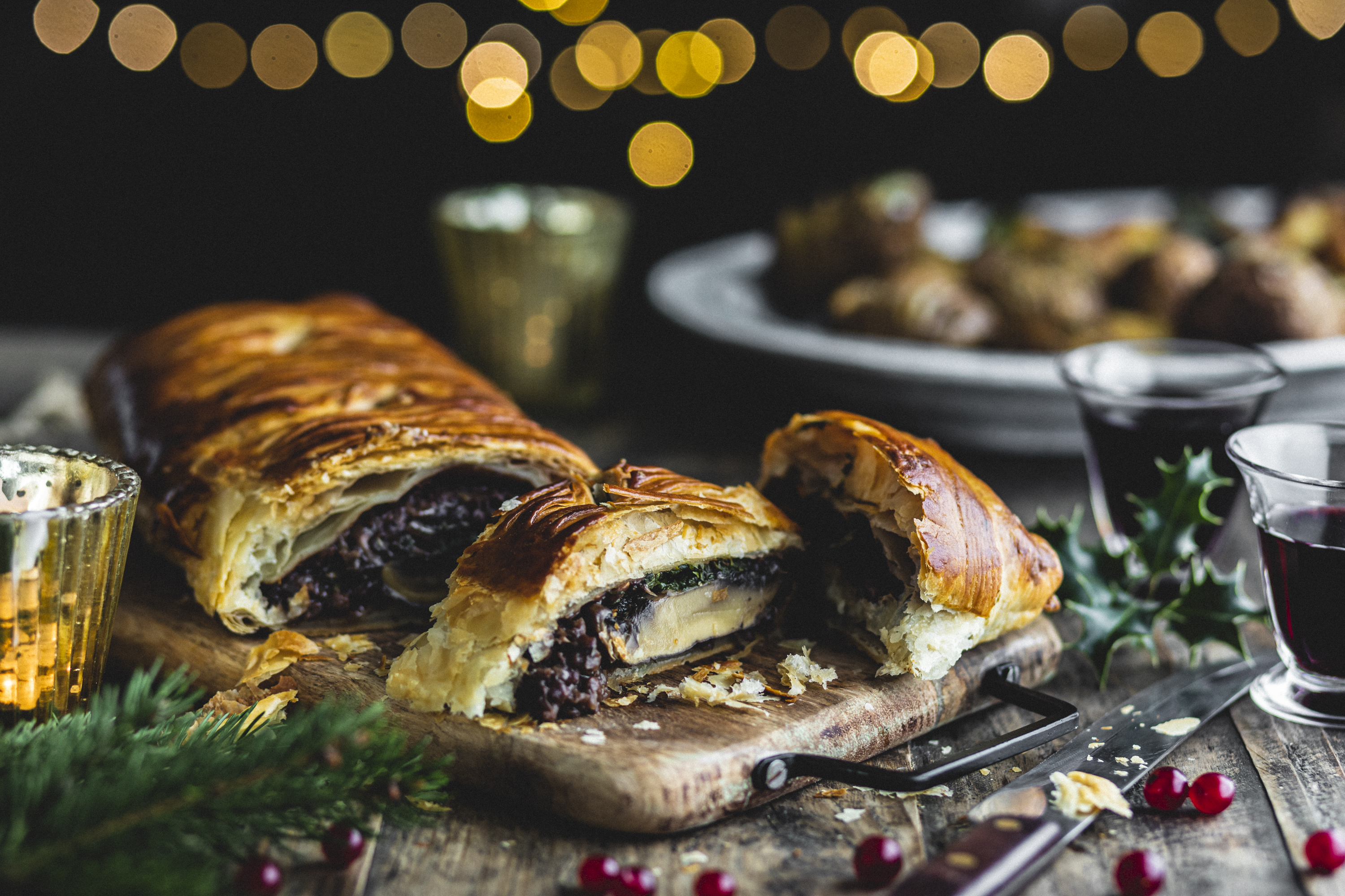 Mushroom, Lentil and Red Wine Wellington