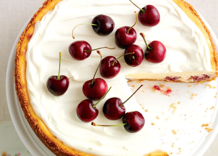 White Chocolate and Cherry Cheesecake