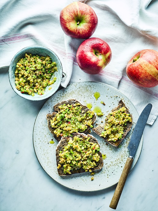 Braeburn Apple, Chilli and Pea Spread on Toasted Sourdough