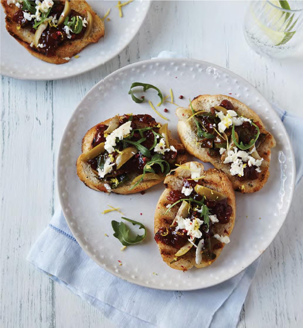 Brie, Rocket & Mediterranean Tomato Chutney Bruschetta