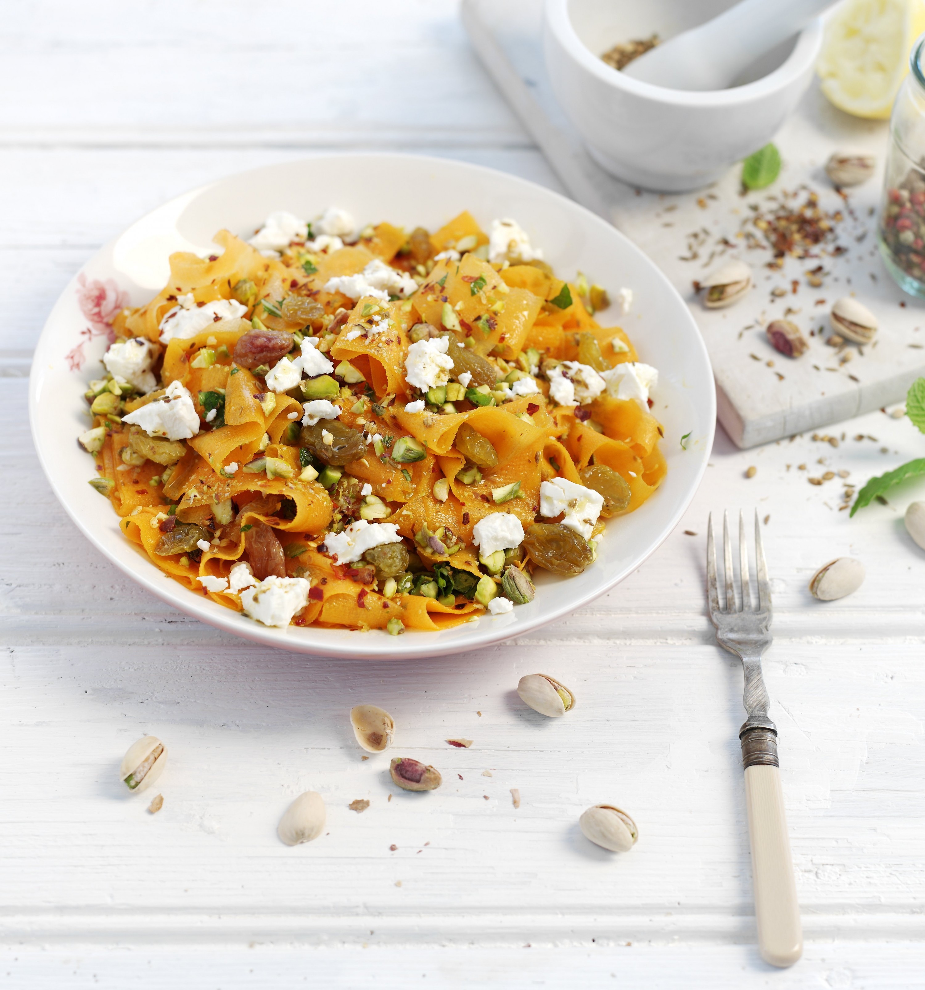 Carrot, Pistachio and Feta Salad