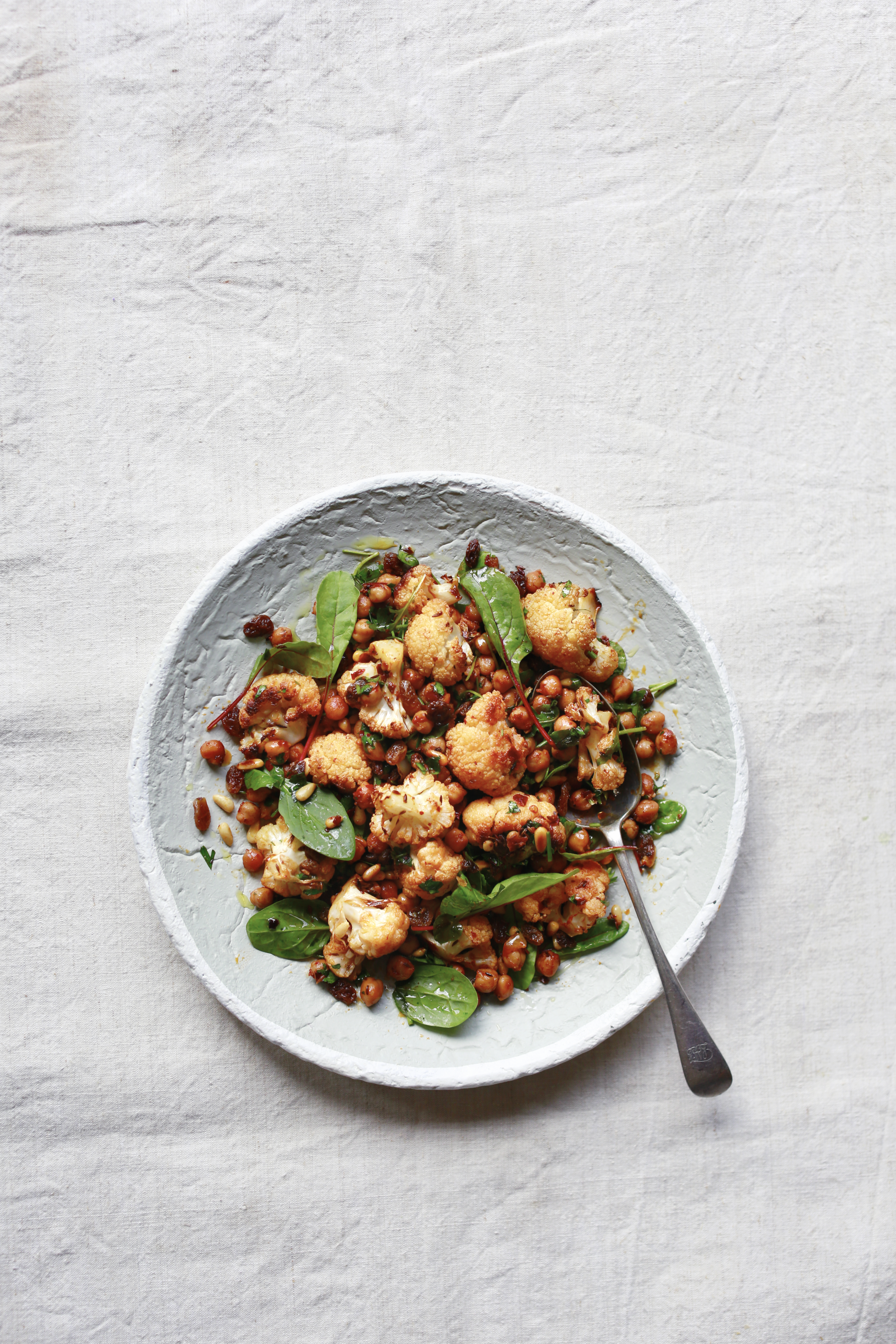 Jose Pizarro’s Spiced Roast Cauliflower, Chickpea and Baby Leaf Salad Recipe: Veggie