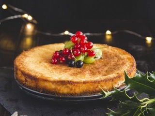 Baked Eggnog Cheesecake with Ginger and Maple Crust