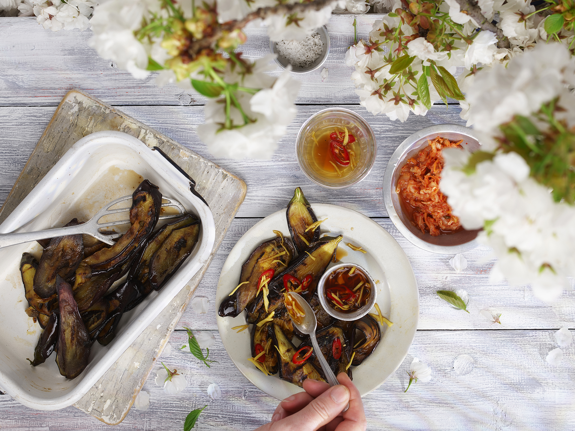 BBQ Idea: Honey, soy and ginger glazed aubergine slices