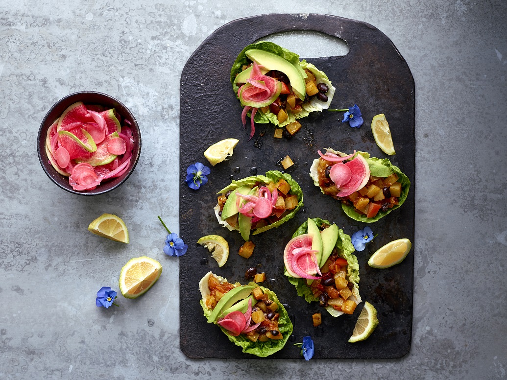 Vegan Black Bean and Avocado Tacos