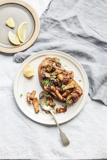 Miso mushrooms on toast