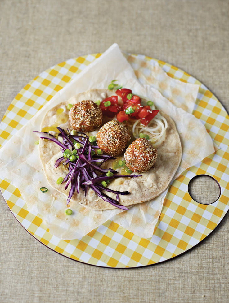 Miguel Barclay’s Sweet Potato Falafel Wrap