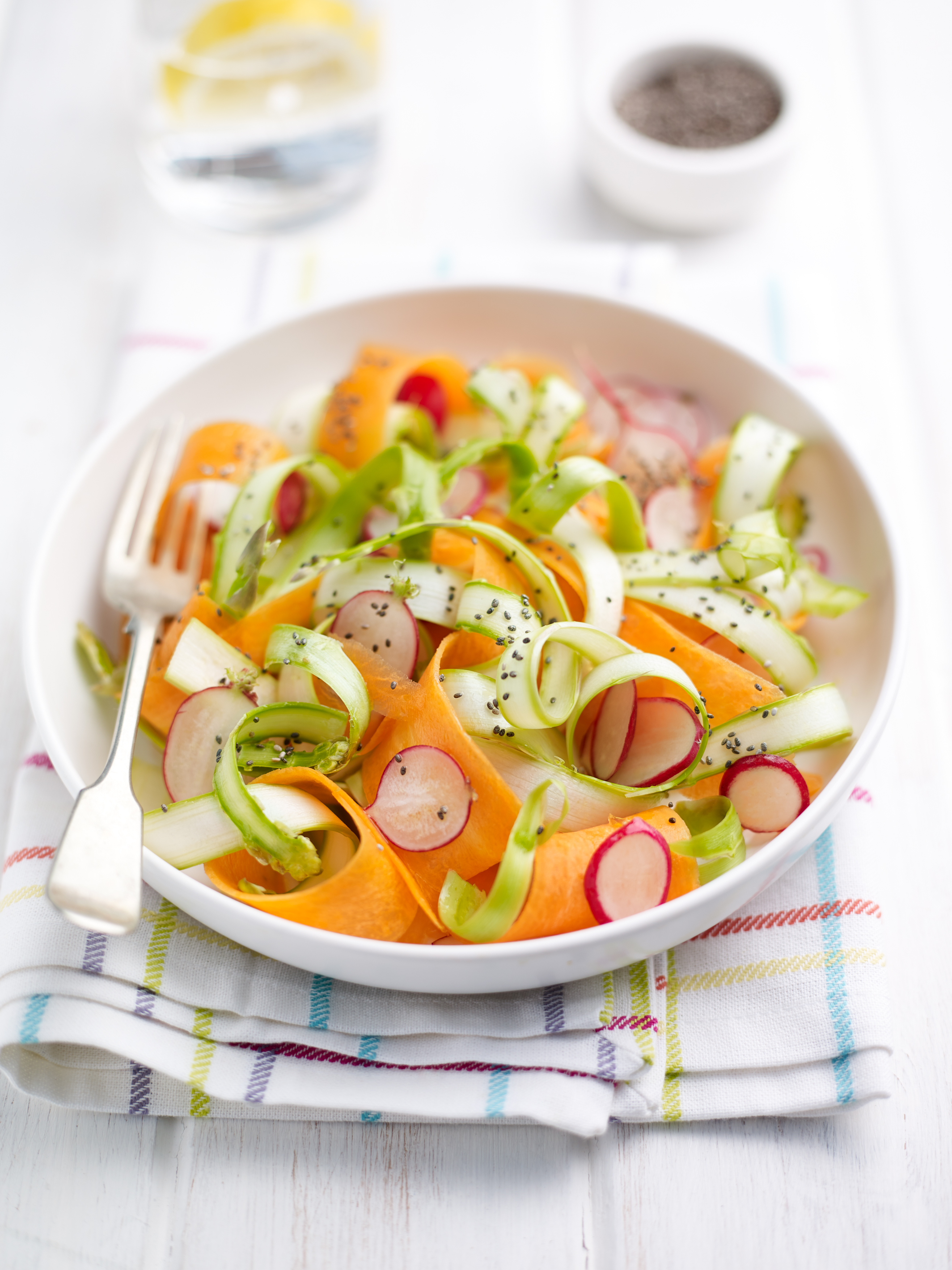 Raw British Asparagus, Carrot & Chia Salad