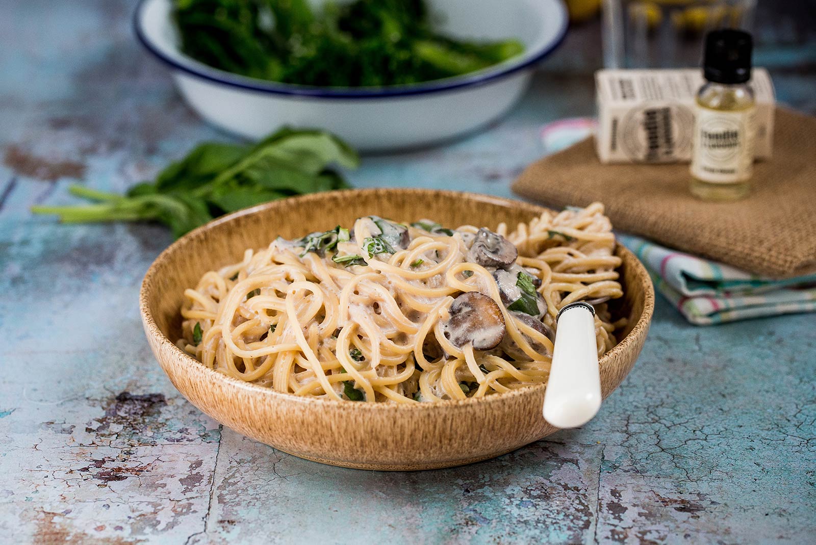Vegan Creamy Lemon & Basil Pasta
