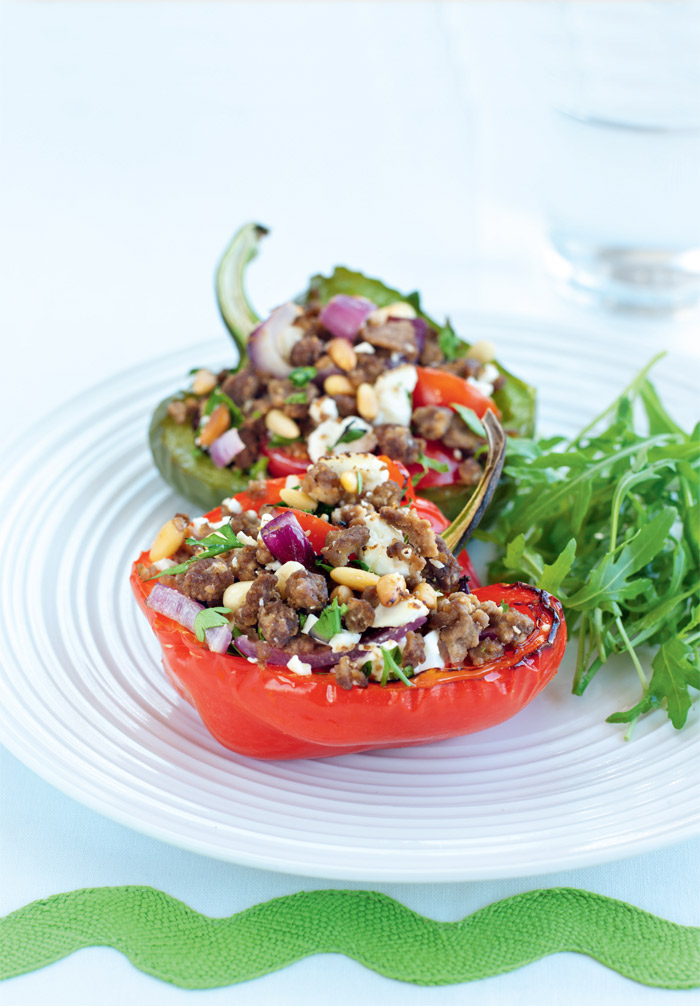 Feta and Pinenut Stuffed Peppers
