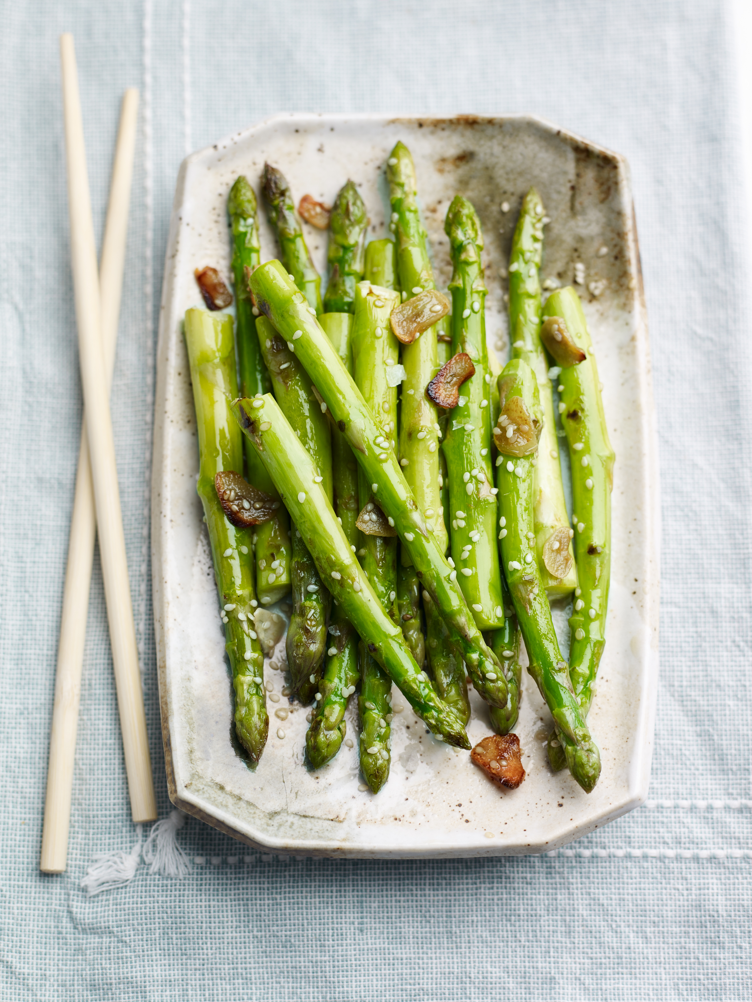 Sesame and Garlic Roasted British Asparagus