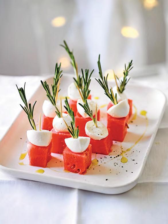 Watermelon, Mozzarella & Aperol Bites
